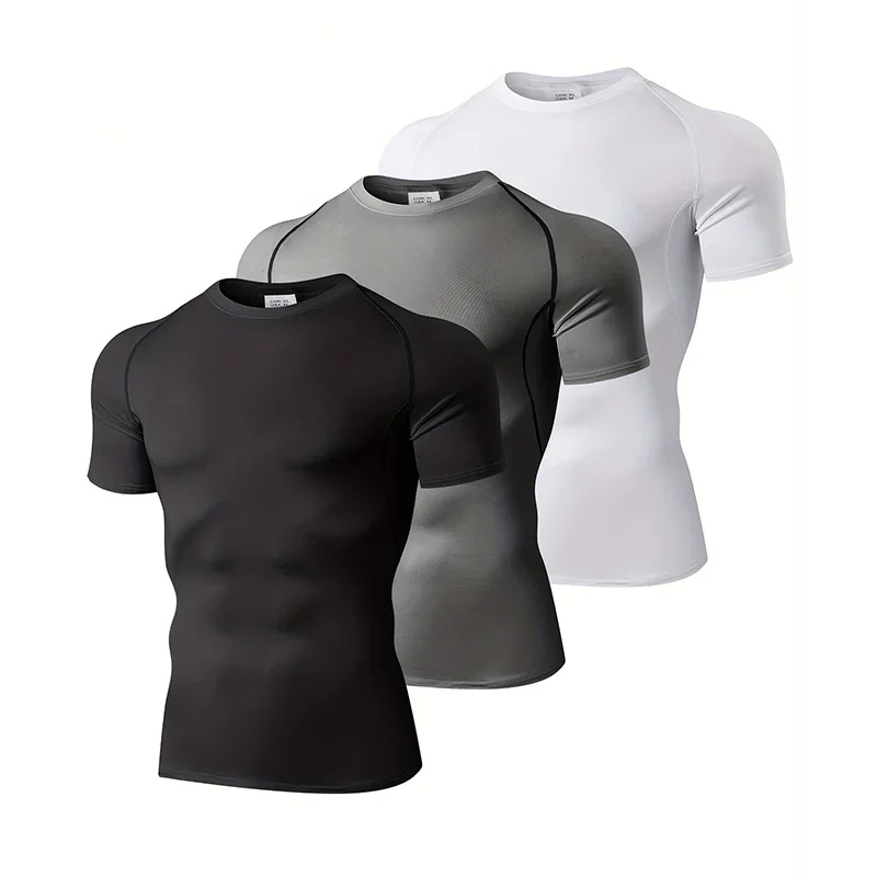 T Shirt Tight Fit - 1/3 Paket Erkek Sıkıştırma Giyim Yaz